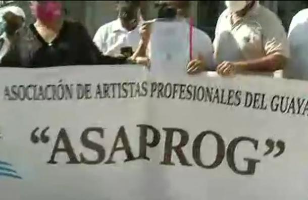 La Asociación de Artistas Profesionales del Guayas realizan un plantón
